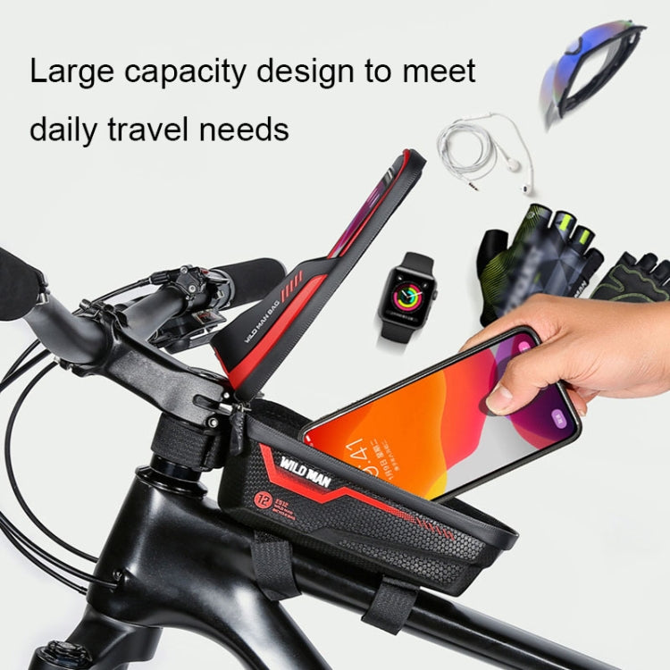 WILD MAN ES12 1L Mountain Bike Front Beam Bag Bicycle Waterproof Phone Saddle Bag