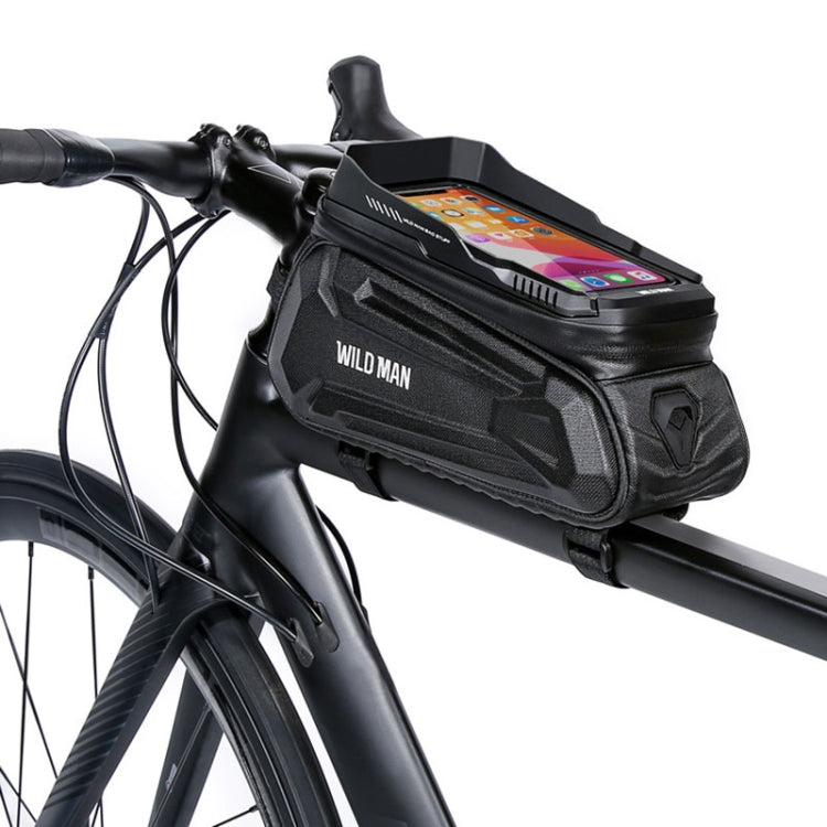 WILD MAN XT5 1.2L EVA Hard Shell Bike Front Beam Bag Touch Screen Phone Waterproof Bag