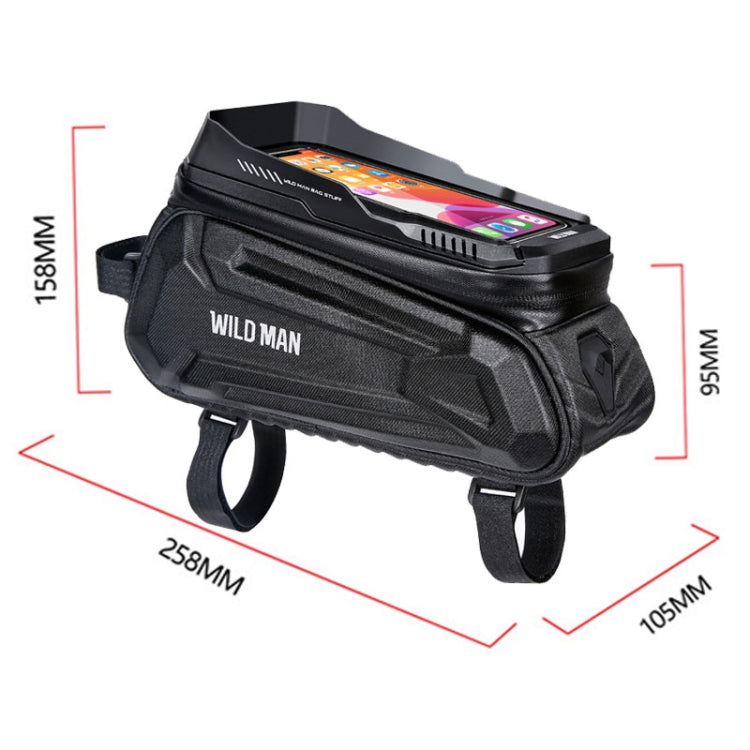 WILD MAN XT5 1.2L EVA Hard Shell Bike Front Beam Bag Touch Screen Phone Waterproof Bag