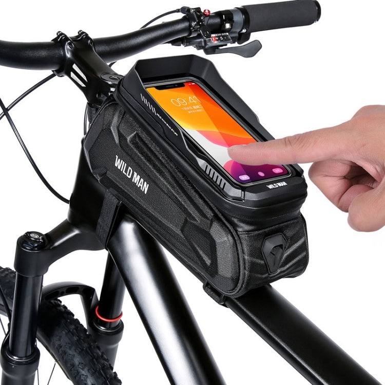 WILD MAN XT5 1.2L EVA Hard Shell Bike Front Beam Bag Touch Screen Phone Waterproof Bag
