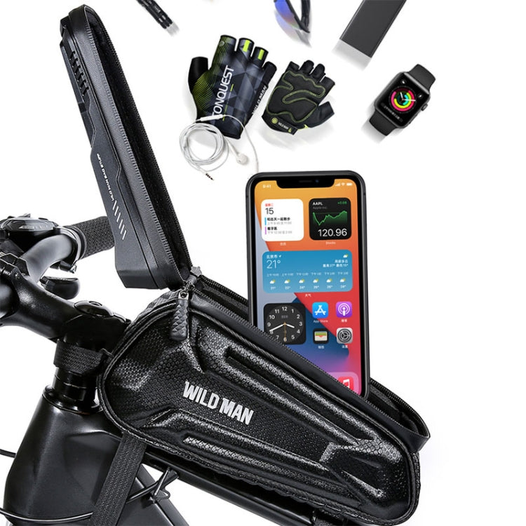 WILD MAN XT5 1.2L EVA Hard Shell Bike Front Beam Bag Touch Screen Phone Waterproof Bag