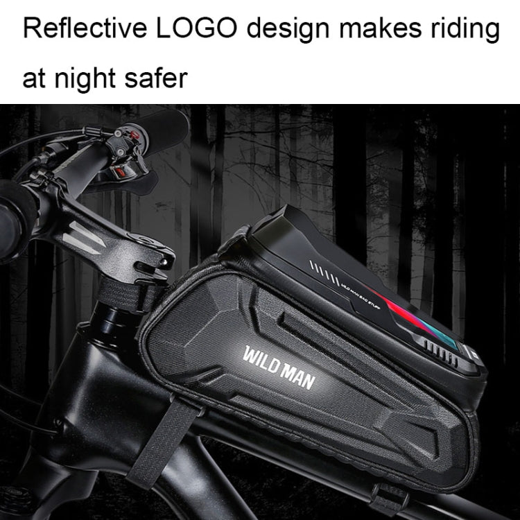 WILD MAN XT5 1.2L EVA Hard Shell Bike Front Beam Bag Touch Screen Phone Waterproof Bag