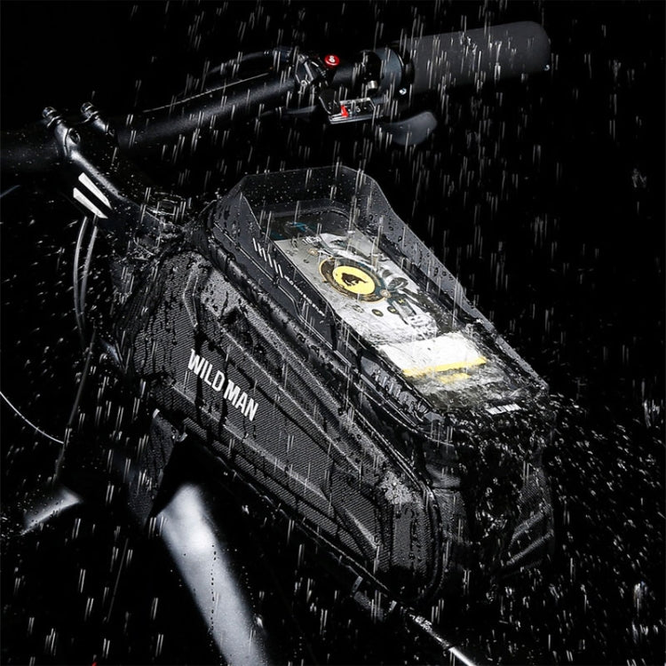 WILD MAN XT5 1.2L EVA Hard Shell Bike Front Beam Bag Touch Screen Phone Waterproof Bag
