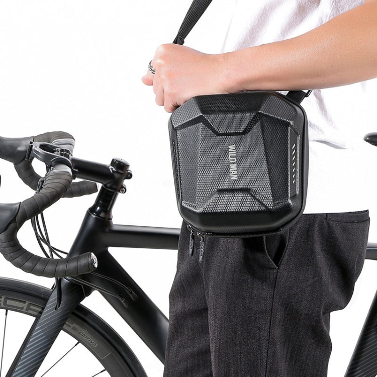 WILD MAN E18 2L EVA Hard Shell Bicycle Waterproof Front Bag Multifunctional Quick Release Hanging Bag
