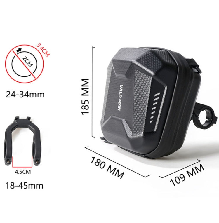WILD MAN E18 2L EVA Hard Shell Bicycle Waterproof Front Bag Multifunctional Quick Release Hanging Bag
