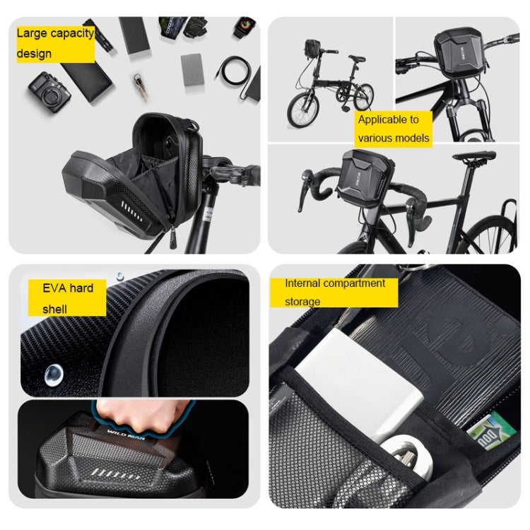 WILD MAN E18 2L EVA Hard Shell Bicycle Waterproof Front Bag Multifunctional Quick Release Hanging Bag