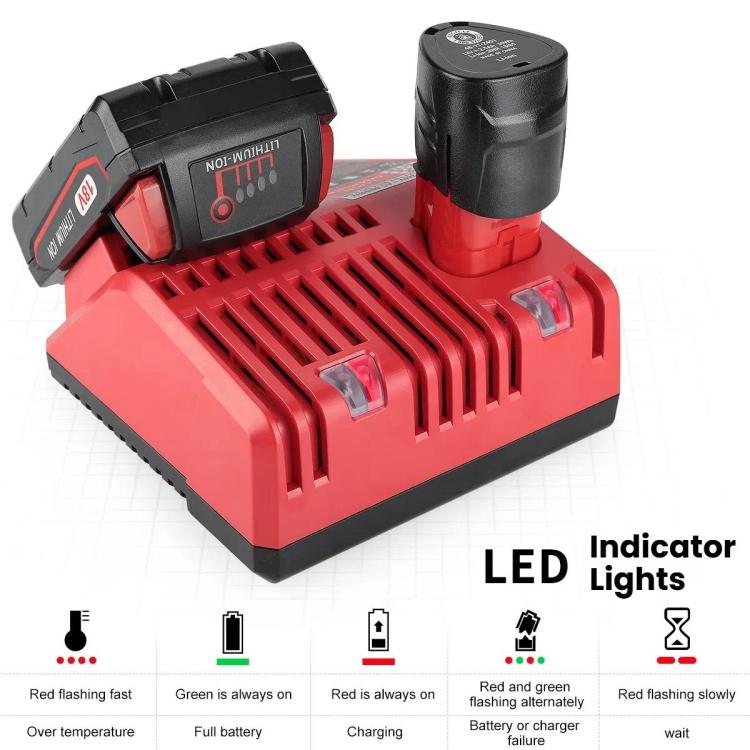 M12-18C For Milwaukee 18V Power Tools Battery Charger