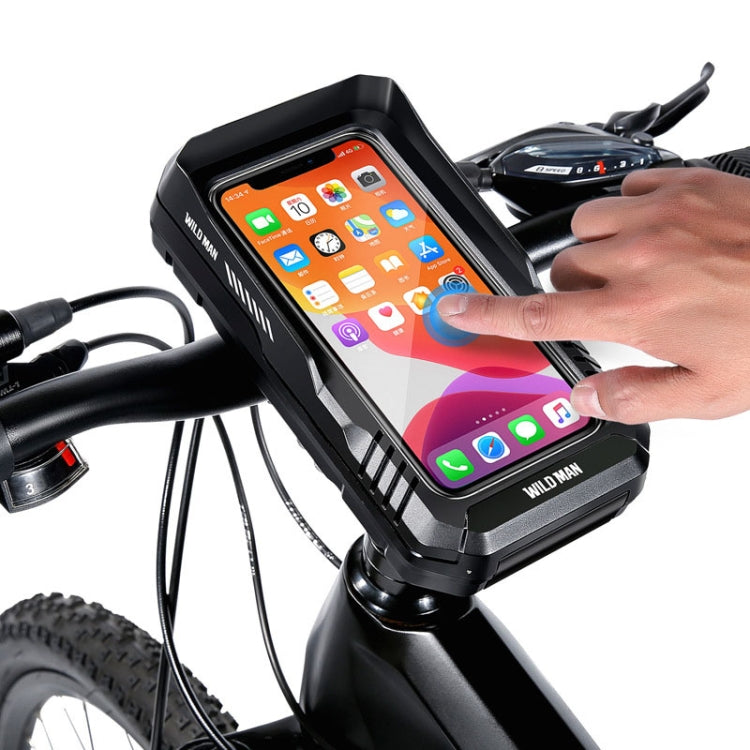 WILD MAN FK4 0.5L EVA Hard Shell Bicycle Waterproof Case Handlebar Phone Touch Screen Holder