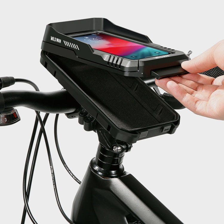 WILD MAN FK4 0.5L EVA Hard Shell Bicycle Waterproof Case Handlebar Phone Touch Screen Holder