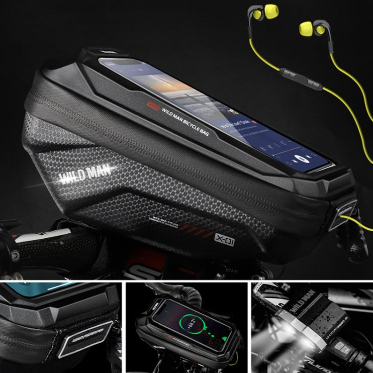 WILD MAN X1 1L EVA Hard Shell Bicycle Phone Touch Screen Handlebar Bag Waterproof Cycling Bag
