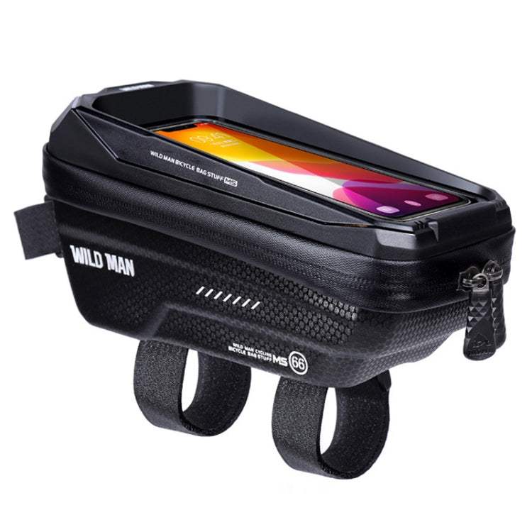 WILD MAN MS66 1.2L EVA Hard Shell Bicycle Front Beam Bag Cycling Touch Screen Phone Bag