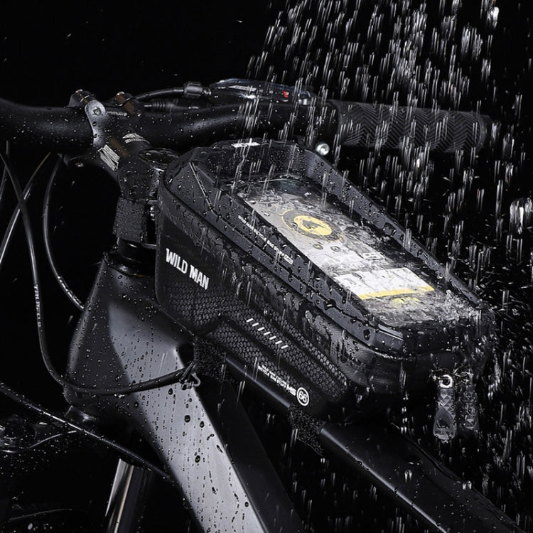 WILD MAN MS66 1.2L EVA Hard Shell Bicycle Front Beam Bag Cycling Touch Screen Phone Bag