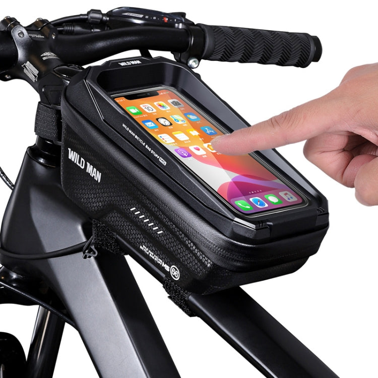 WILD MAN MS66 1.2L EVA Hard Shell Bicycle Front Beam Bag Cycling Touch Screen Phone Bag