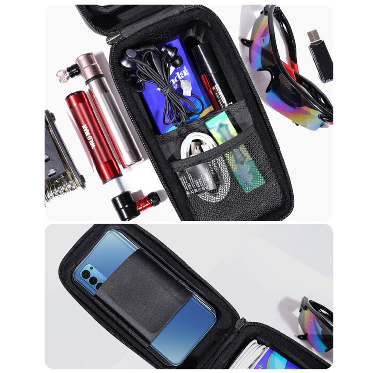 WILD MAN MS66 1.2L EVA Hard Shell Bicycle Front Beam Bag Cycling Touch Screen Phone Bag