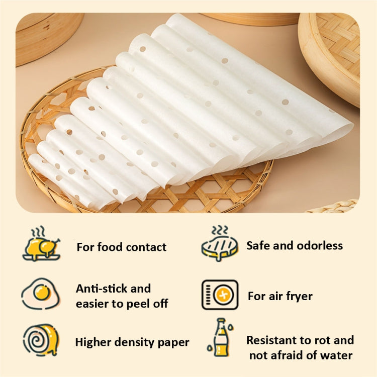 100pcs /Pack Steamer Paper Non-Stick Disposable Grease-Proof Paper Round Air Fryer Pad