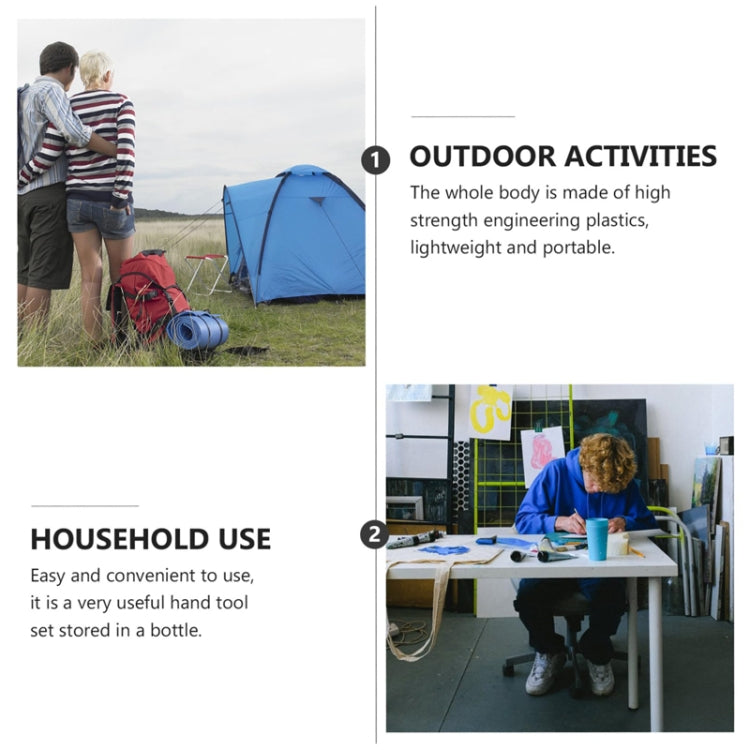 15 In 1 Drinking Bottle Tool Set Transparent Plastic Box Utensil Kit