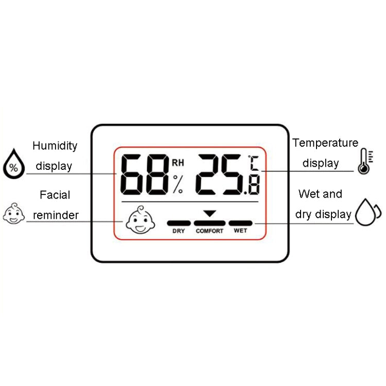 Household Indoor Mini Electronic Temperature And Humidity Meter With Stand