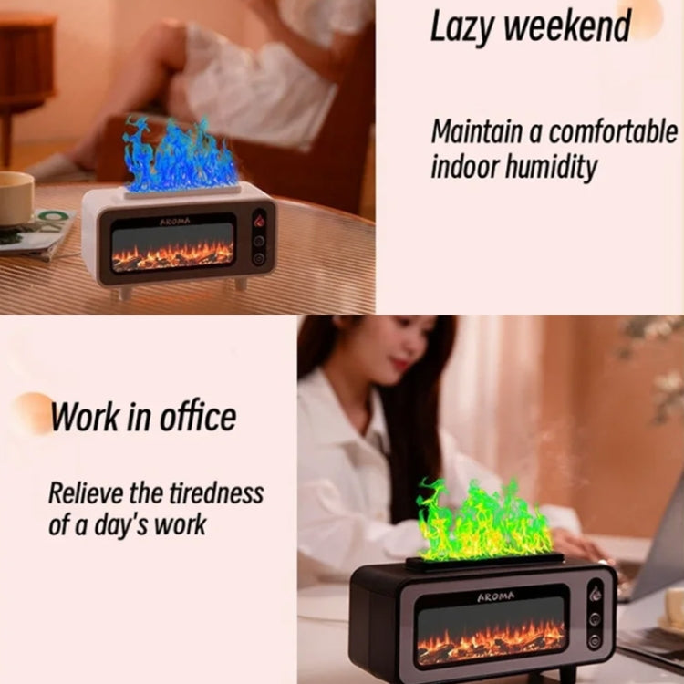 200ml  Fireplace Flame Aromatherapy Air Humidifier USB Colorful Night Light Essential Oil Diffuser