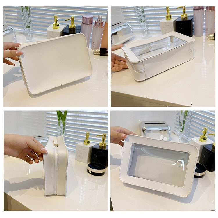 Transparent Large Capacity Cosmetic Storage Bag Portable Multifunctional Clutch