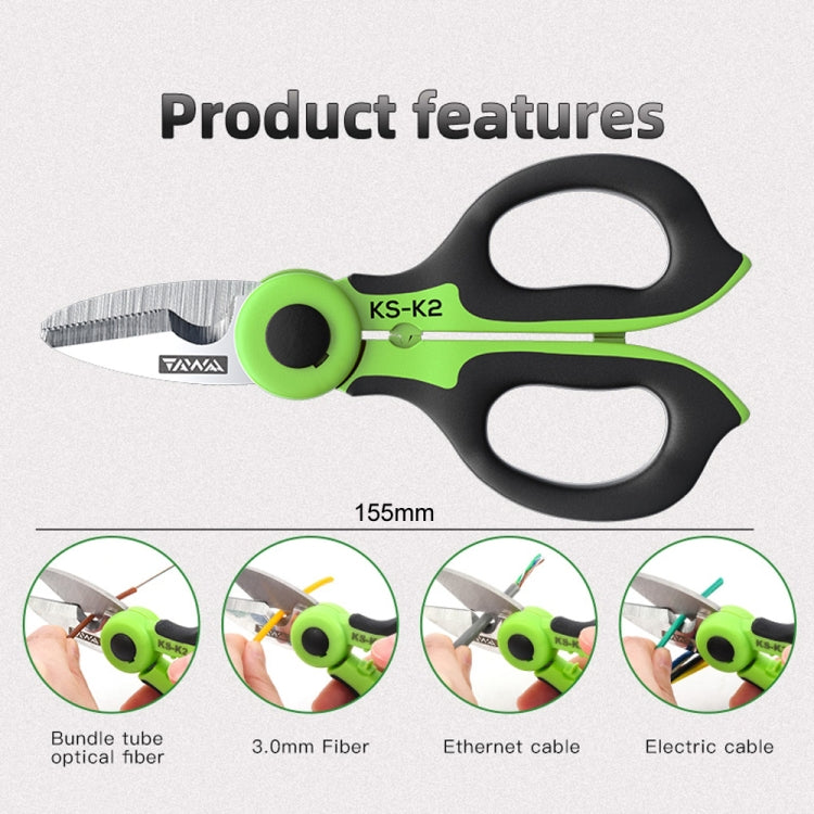 KomShine Stainless Steel Kevlar Serrated Fiber Optic Stripping Scissors