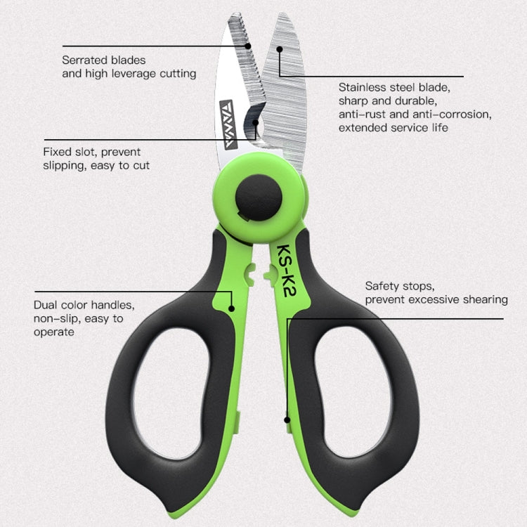 KomShine Stainless Steel Kevlar Serrated Fiber Optic Stripping Scissors
