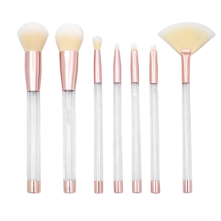 7-In-1  Crystal Makeup Brush Set With Empty Handle Cosmetics Sand Brushes