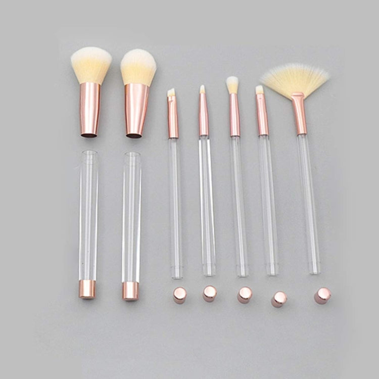 7-In-1  Crystal Makeup Brush Set With Empty Handle Cosmetics Sand Brushes