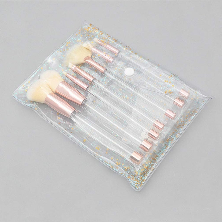 7-In-1  Crystal Makeup Brush Set With Empty Handle Cosmetics Sand Brushes