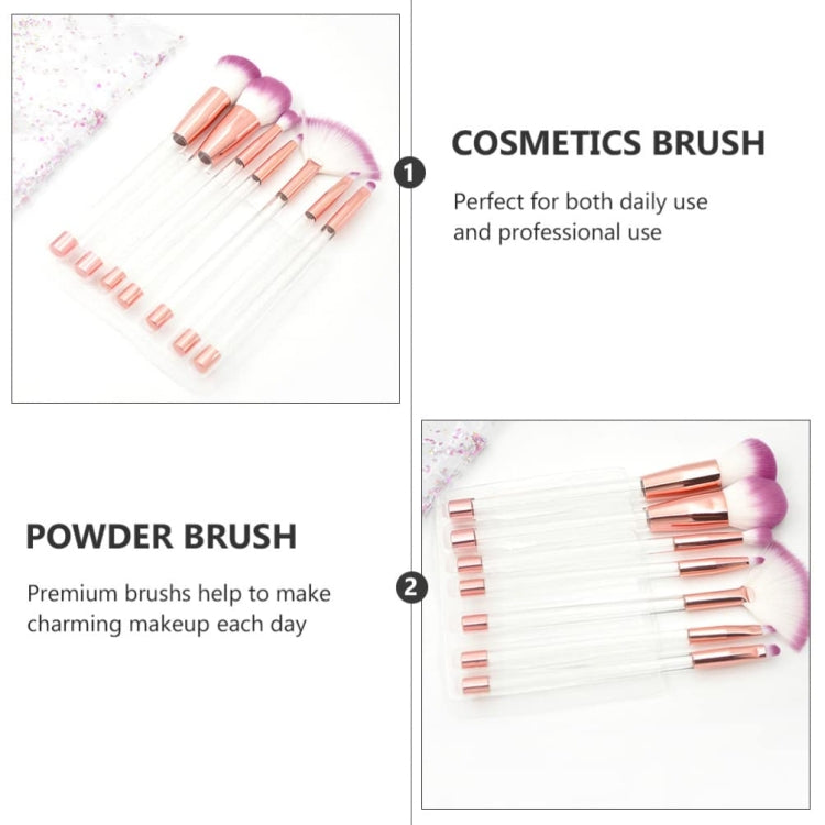 7-In-1  Crystal Makeup Brush Set With Empty Handle Cosmetics Sand Brushes