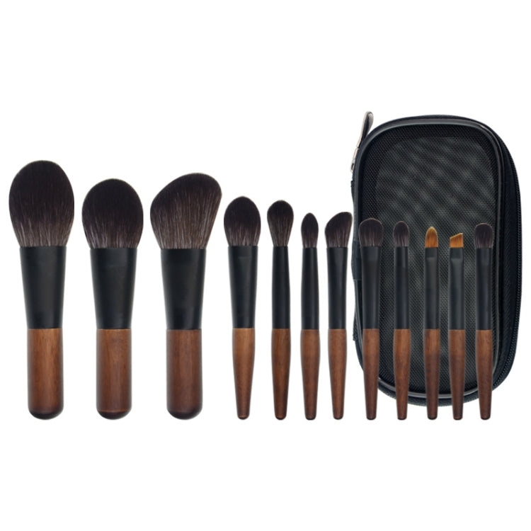 12-in-1 Mini Cosmetic Brush Short Handle Powder Brush Set Facial Makeup Tool