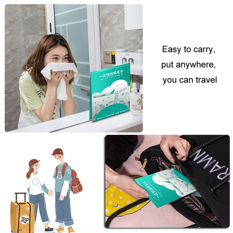 5pcs 30cmx60cm Pearl Pattern Travelling Cotton Disposable Face Towel Bagged Washcloths