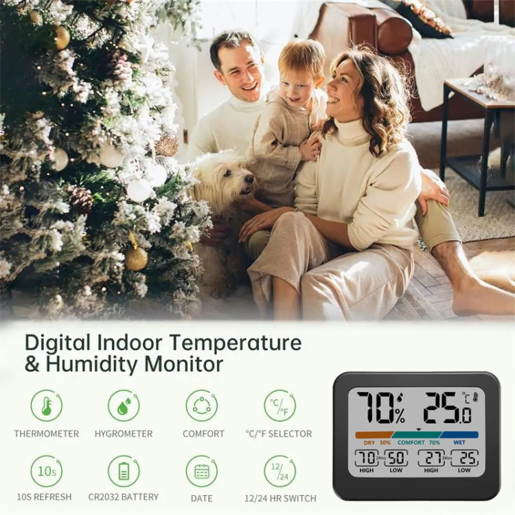 Indoor Temperature And Humidity Monitor LCD Digital Thermometer Hygrometer Weather Station