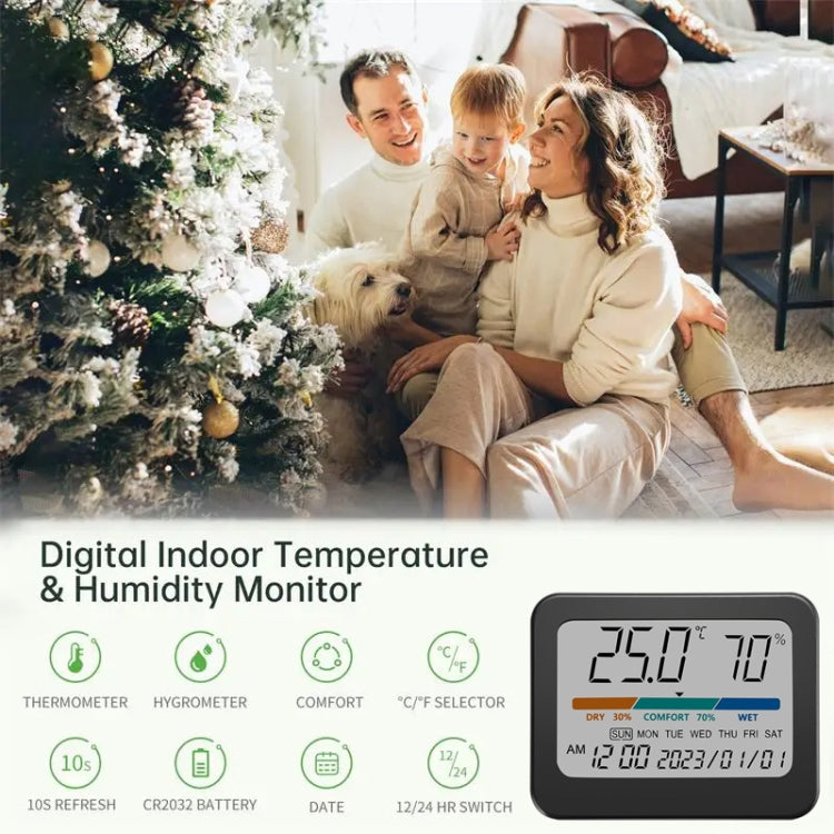 Indoor Temperature And Humidity Monitor Thermometer Hygrometer With Perpetual Calendar