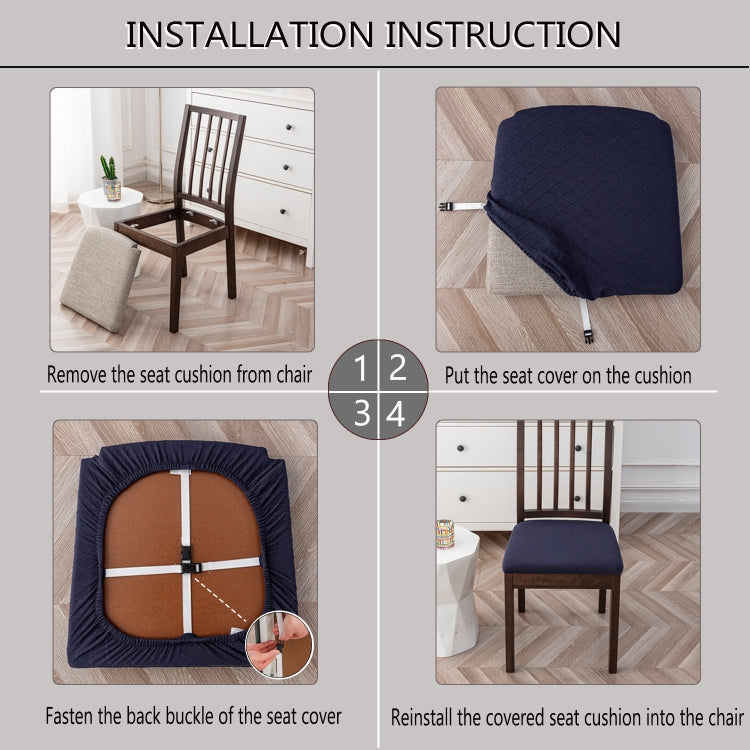 Diamond Plaid Jacquard Chair Cushion Cover Hotel Restaurant Dining Table Chair Cover