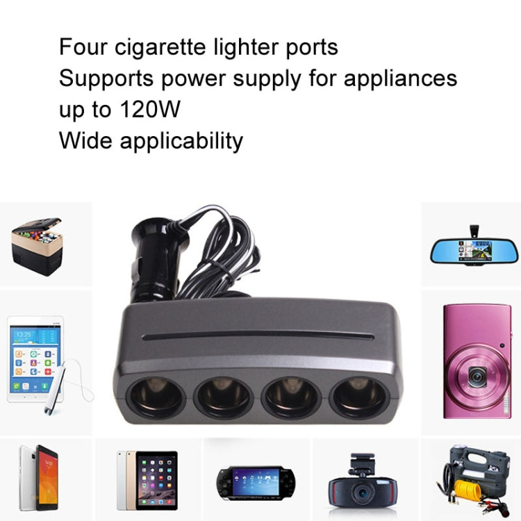 SHUNWEI SD-1906 Car 4 In 1 Power Distributors Cigarette Lighter Socket Car Charger