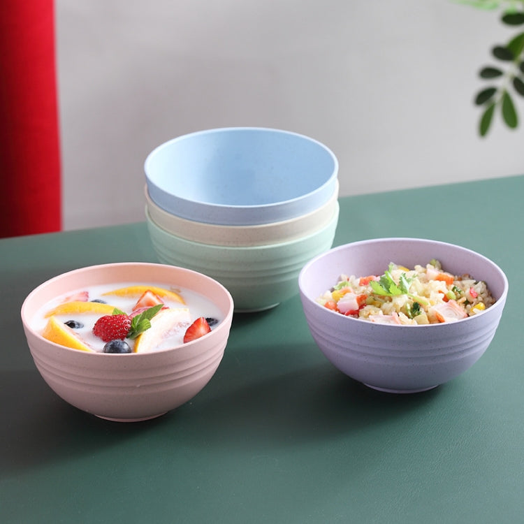 5pcs 4.5 Inch Wheat Straw Bowl House Children Small Bowl Plastic Soup Bowl