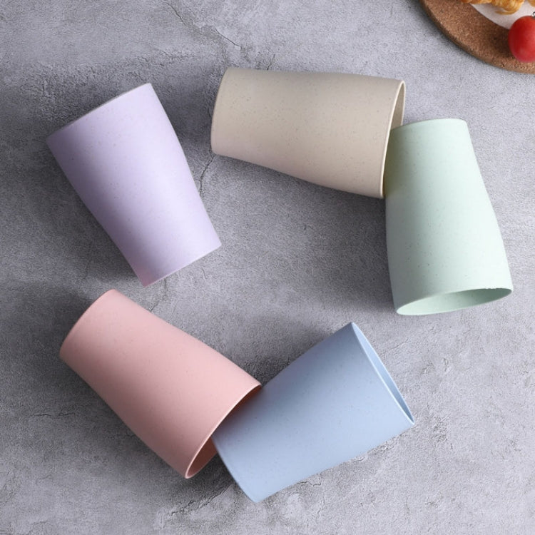 4pcs Wheat Straw Cup Household Plastic Anti-Fall Couple Portable Travel Brushing Cup