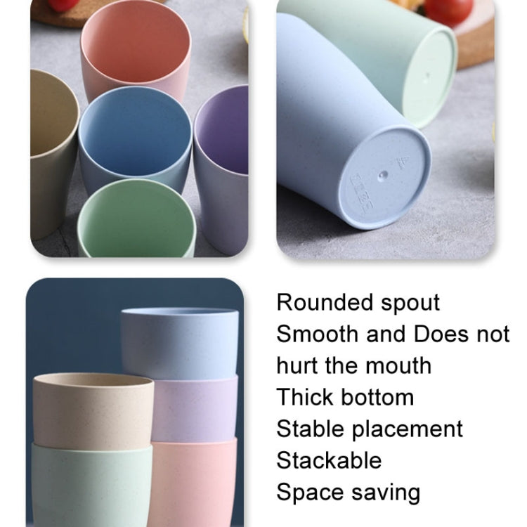 4pcs Wheat Straw Cup Household Plastic Anti-Fall Couple Portable Travel Brushing Cup