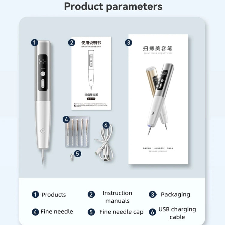 15 Gears Rechargeable Mole Spotting Pen Laser Beauty Instrument Spot Removal Magic Tool