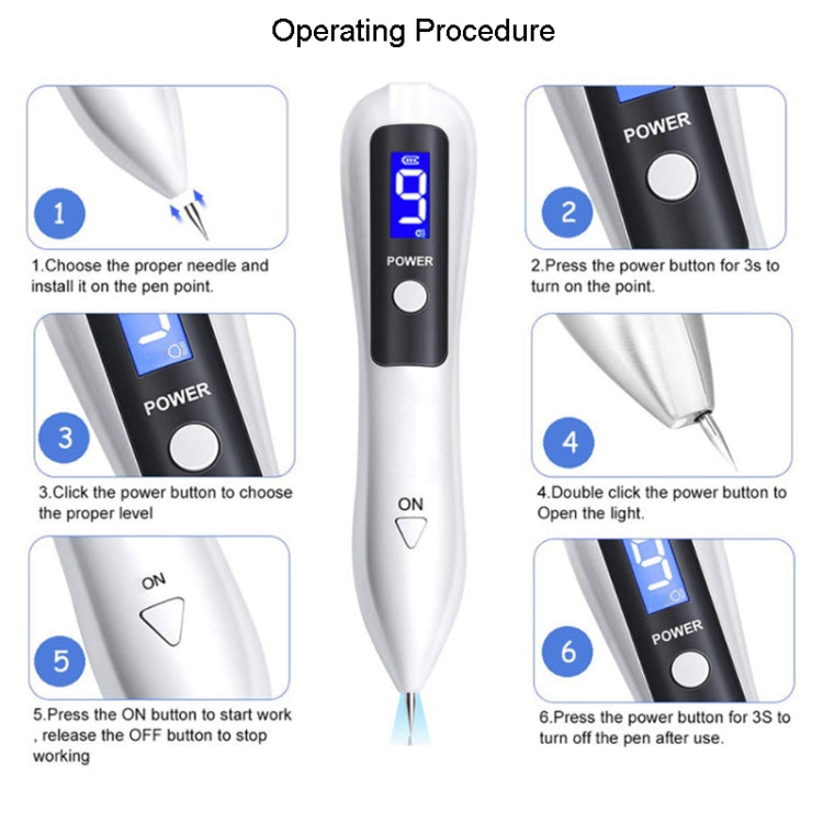 9 Gears Mole Spotting Pen LCD Home Laser Mole Spot Sweeping Beauty Instrument