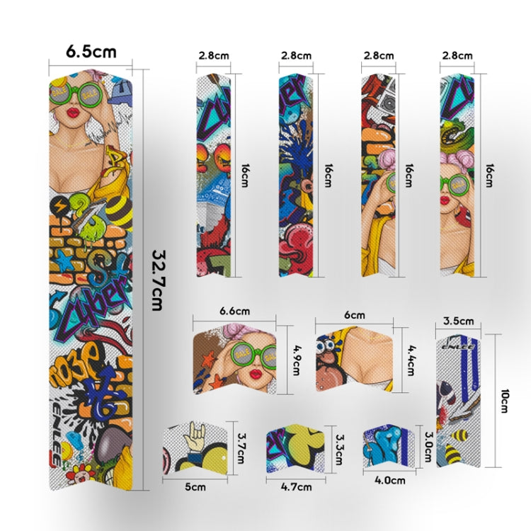 ENLEE 11pcs /Set Mountain Bike Frame Color Changing Anti-Scratch Sticker Waterproof Protective Film For Cycling Equipment
