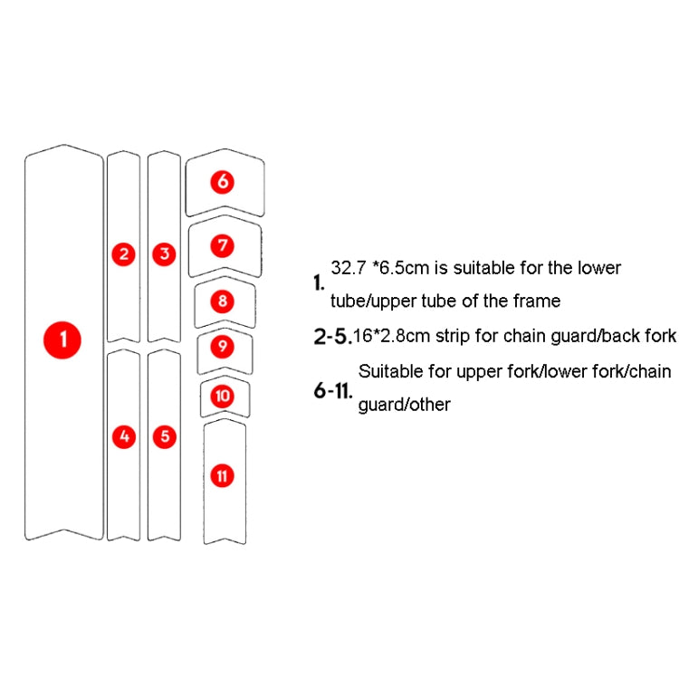 ENLEE 11pcs /Set Mountain Bike Frame Color Changing Anti-Scratch Sticker Waterproof Protective Film For Cycling Equipment