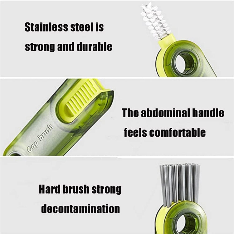 3 In 1 U shaped Cup Lid Cleaning Brush Water Bottle Cover Groove Cleaner