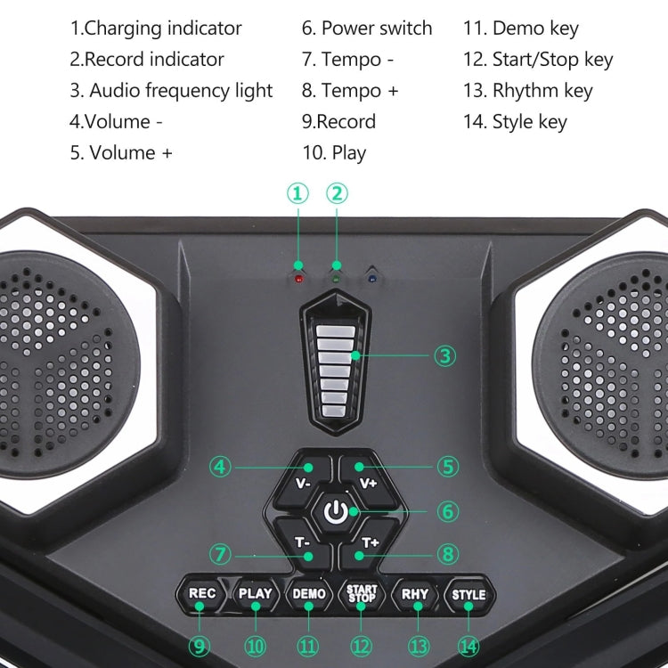 G6008 Desktop Drums With Sound Lithium Portable Drum Set Bluetooth Kids Practice Drum