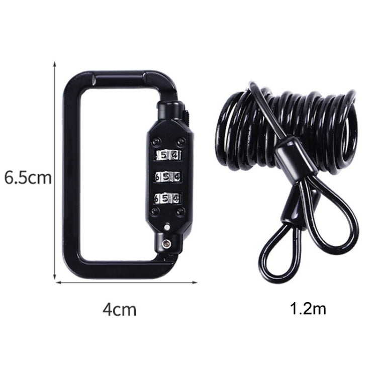 Universal Safety Code Wire Rope Helmet Lock for Motorcycles Bicycles