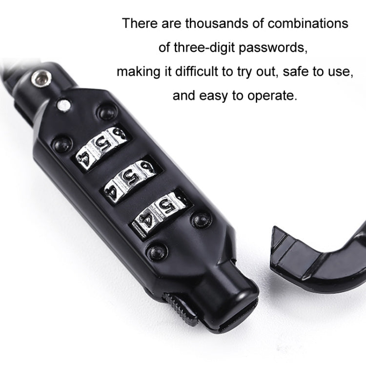 Universal Safety Code Wire Rope Helmet Lock for Motorcycles Bicycles