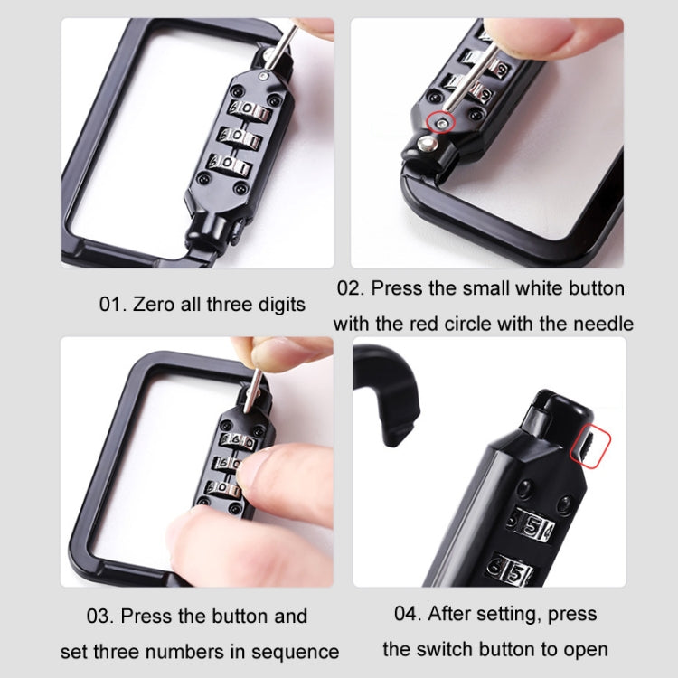 Universal Safety Code Wire Rope Helmet Lock for Motorcycles Bicycles