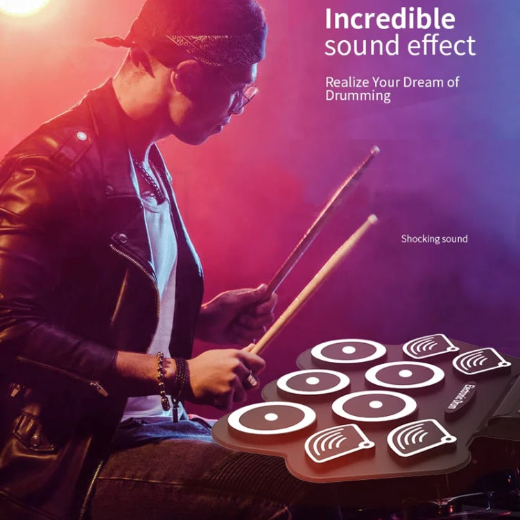 W562 Thickened 7 Drum Set Silicone Hand Rolled Drums Jazz Drums Percussion Instruments Electronic Drums