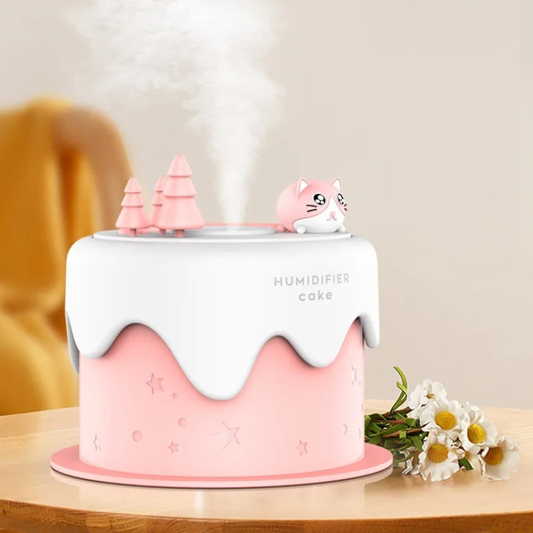 M328 Mini USB Plug-in Desktop Night Light Cartoon Cake Silent Spray Humidifier