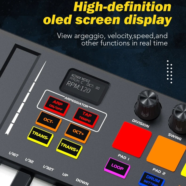 MD02 25 Key USB Keyboard And Drum Pad MIDI Controller Keyboard Piano